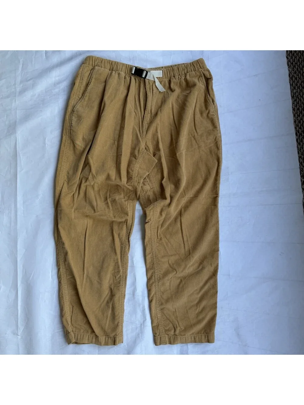 The North Face Corduroy Pants Mens Large Tan Elastic Waist Outdoor Casual Belt